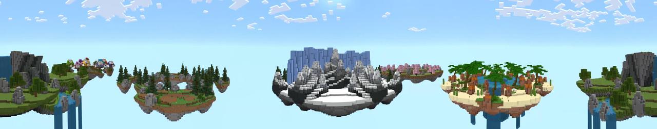 Panorama of the Minecraft Bedrock Marketplace product Skyblock Biomes created by Pixel Smile Studios.