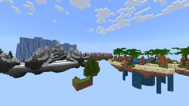 Screenshot of the Minecraft Bedrock Marketplace product Skyblock Biomes created by Pixel Smile Studios.