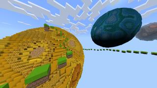 Screenshot of the Minecraft Bedrock Marketplace product Space Parkour created by Pixel Smile Studios.