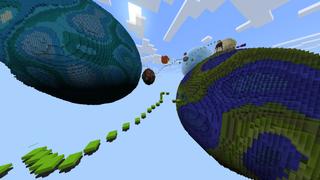 Screenshot of the Minecraft Bedrock Marketplace product Space Parkour created by Pixel Smile Studios.