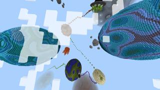 Screenshot of the Minecraft Bedrock Marketplace product Space Parkour created by Pixel Smile Studios.