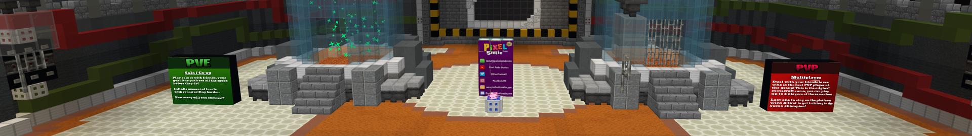 Panorama of the Minecraft Bedrock Marketplace product Sumo PVP & PVE created by Pixel Smile Studios.