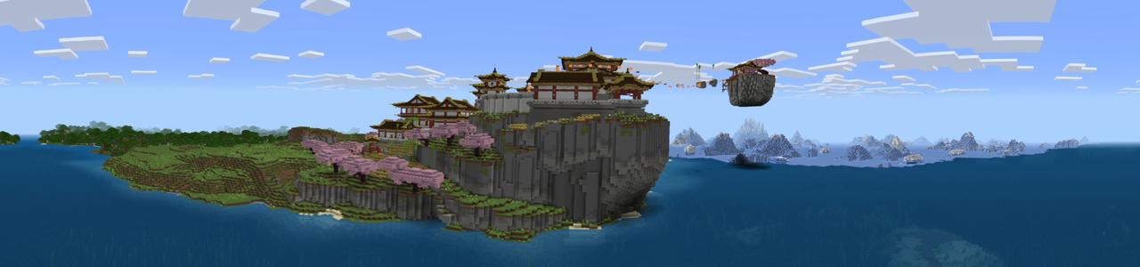 Panorama of the Minecraft Bedrock Marketplace product Temple Parkour created by Pixel Smile Studios.
