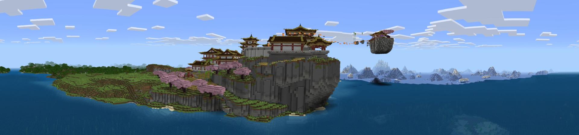 Panorama of the Minecraft Bedrock Marketplace product Temple Parkour created by Pixel Smile Studios.
