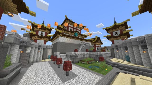 Screenshot of the Minecraft Bedrock Marketplace product Temple Parkour created by Pixel Smile Studios.