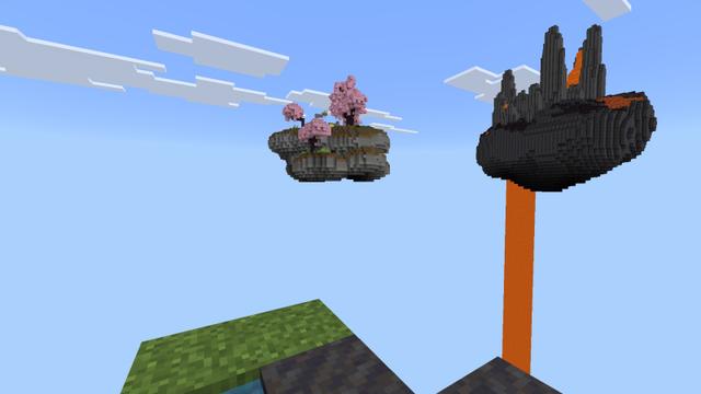 Screenshot of the Minecraft Bedrock Marketplace product Three in One | SkyBlock, Raft, OneBlock created by Pixel Smile Studios.