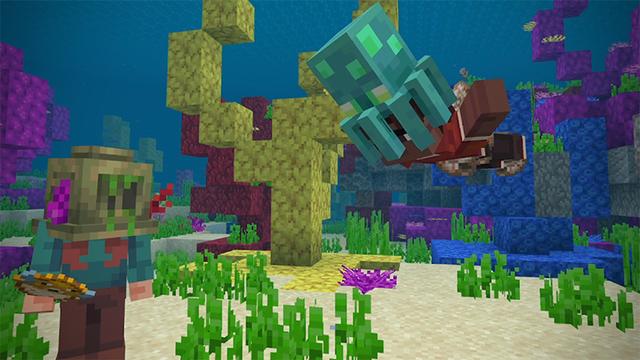 Screenshot of the Minecraft Bedrock Marketplace product Mob Hats Add-On created by Pixel Squared.