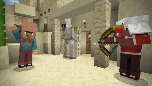 Screenshot of the Minecraft Bedrock Marketplace product Mob Hats Add-On created by Pixel Squared.