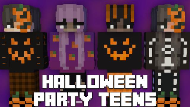 Thumbnail of the Minecraft Bedrock Marketplace product Halloween Party Teens created by Pixelationz Studios.