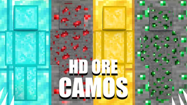 Thumbnail of the Minecraft Bedrock Marketplace product HD Ore Camos created by Pixelationz Studios.