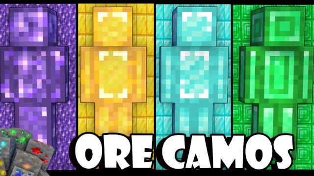 Thumbnail of the Minecraft Bedrock Marketplace product Ore Camos created by Pixelationz Studios.