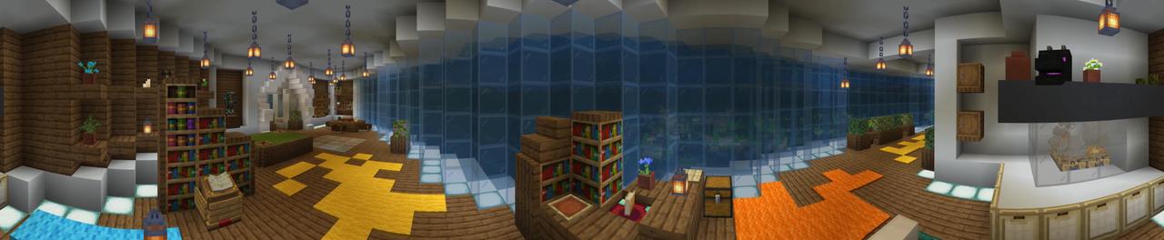 Panorama of the Minecraft Bedrock Marketplace product Underwater Modern Base created by Pixelationz Studios.