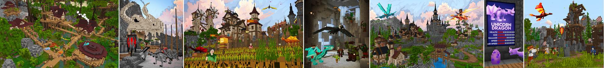 Panorama of the Minecraft Bedrock Marketplace product Advanced Dragons 2 created by Pixelbiester.