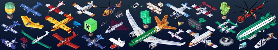 Panorama of the Minecraft Bedrock Marketplace product Airplanes Add-On created by Pixelbiester.
