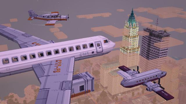 Screenshot of the Minecraft Bedrock Marketplace product Airplanes Add-On created by Pixelbiester.