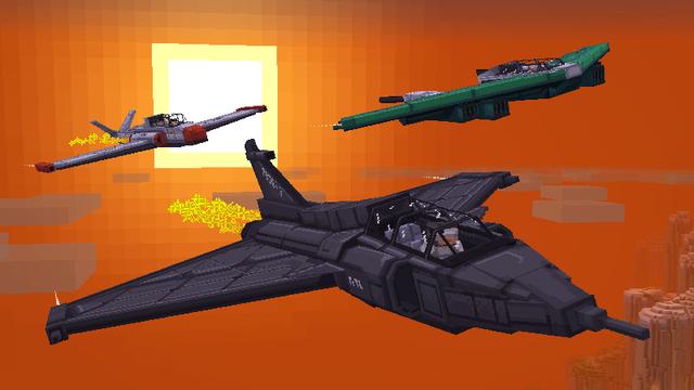 Screenshot of the Minecraft Bedrock Marketplace product Airplanes Add-On created by Pixelbiester.