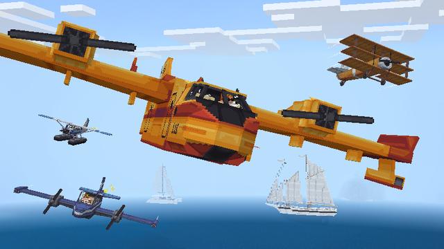 Screenshot of the Minecraft Bedrock Marketplace product Airplanes Add-On created by Pixelbiester.