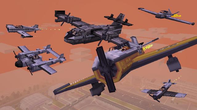 Screenshot of the Minecraft Bedrock Marketplace product Airplanes Add-On created by Pixelbiester.