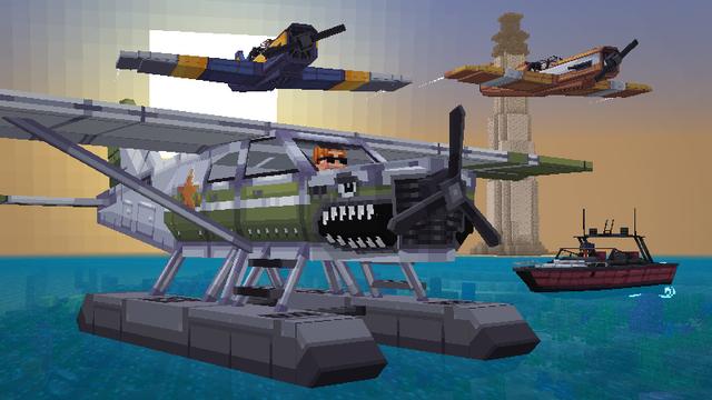 Screenshot of the Minecraft Bedrock Marketplace product Airplanes Add-On created by Pixelbiester.