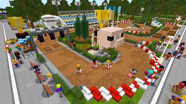 Screenshot of the Minecraft Bedrock Marketplace product Amusement Park – Oktoberfest created by Pixelbiester.