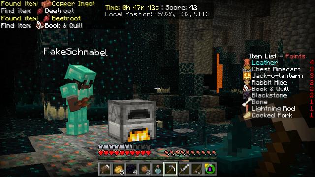 Screenshot of the Minecraft Bedrock Marketplace product BINGO - Item Hunt created by Pixelbiester.