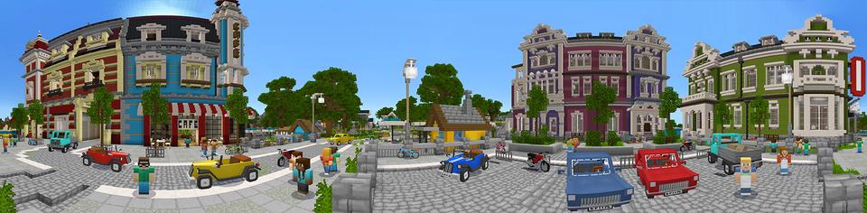 Panorama of the Minecraft Bedrock Marketplace product Café Corner – Roleplay created by Pixelbiester.