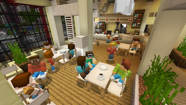 Screenshot of the Minecraft Bedrock Marketplace product Café Corner – Roleplay created by Pixelbiester.