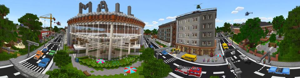 Panorama of the Minecraft Bedrock Marketplace product City Dream – Roleplay created by Pixelbiester.