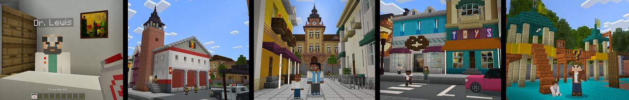 Panorama of the Minecraft Bedrock Marketplace product City Life – Roleplay created by Pixelbiester.