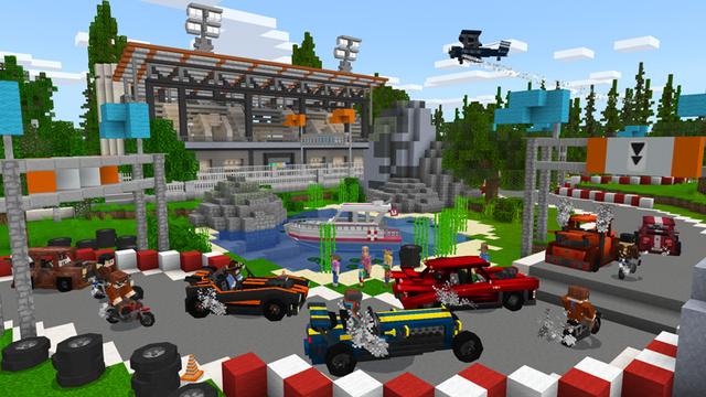 Screenshot of the Minecraft Bedrock Marketplace product Crazy Car Tuning created by Pixelbiester.