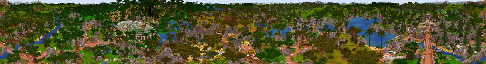 Panorama of the Minecraft Bedrock Marketplace product Dinosaur World created by Pixelbiester.