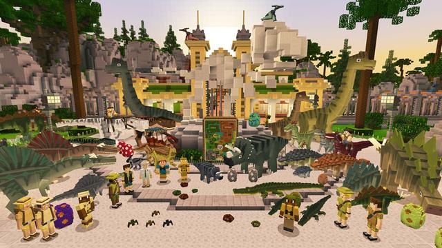 Screenshot of the Minecraft Bedrock Marketplace product Dinosaur World created by Pixelbiester.