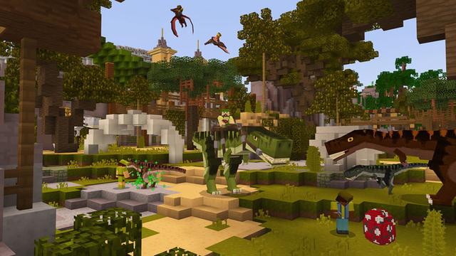 Screenshot of the Minecraft Bedrock Marketplace product Dinosaur World created by Pixelbiester.