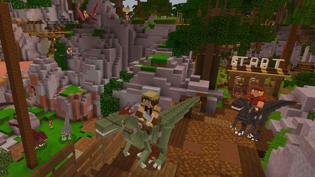 Screenshot of the Minecraft Bedrock Marketplace product Dinosaur World created by Pixelbiester.