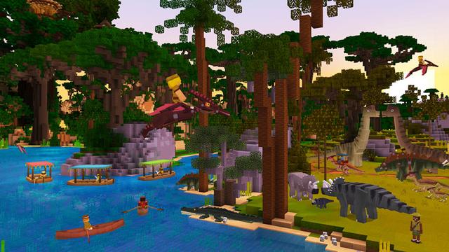 Screenshot of the Minecraft Bedrock Marketplace product Dinosaur World created by Pixelbiester.