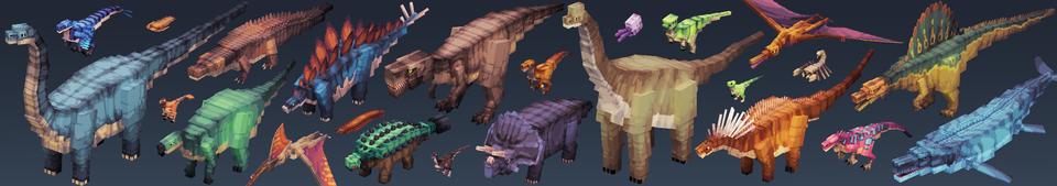 Panorama of the Minecraft Bedrock Marketplace product Dinosaurs Add-On created by Pixelbiester.
