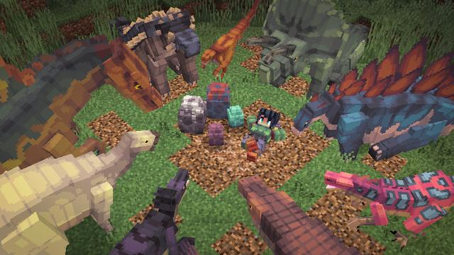 Screenshot of the Minecraft Bedrock Marketplace product Dinosaurs Add-On created by Pixelbiester.