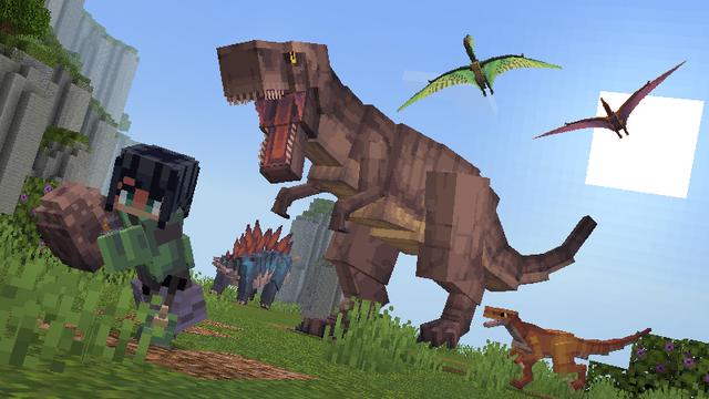 Screenshot of the Minecraft Bedrock Marketplace product Dinosaurs Add-On created by Pixelbiester.