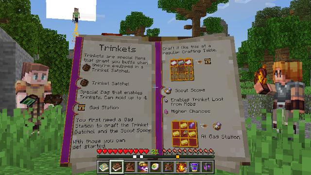 Screenshot of the Minecraft Bedrock Marketplace product Gadgets & Trinkets Add-On created by Pixelbiester.