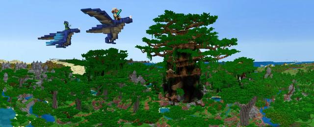 Panorama of the Minecraft Bedrock Marketplace product Giant Tree Adventure created by Pixelbiester.