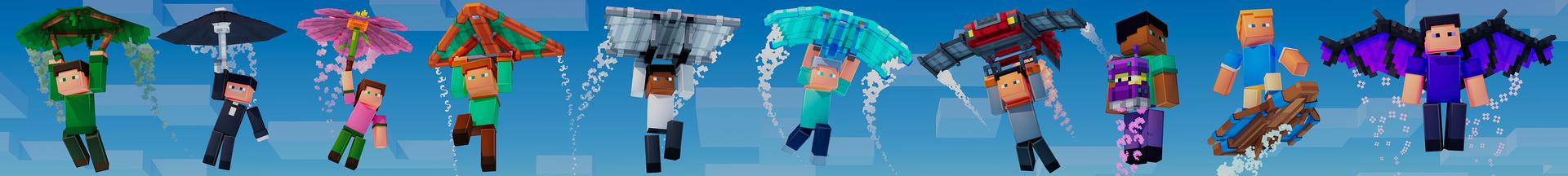 Panorama of the Minecraft Bedrock Marketplace product Gliders Add-On created by Pixelbiester.