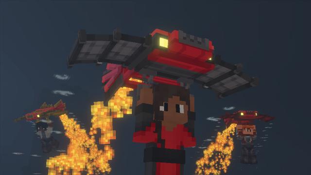 Screenshot of the Minecraft Bedrock Marketplace product Gliders Add-On created by Pixelbiester.