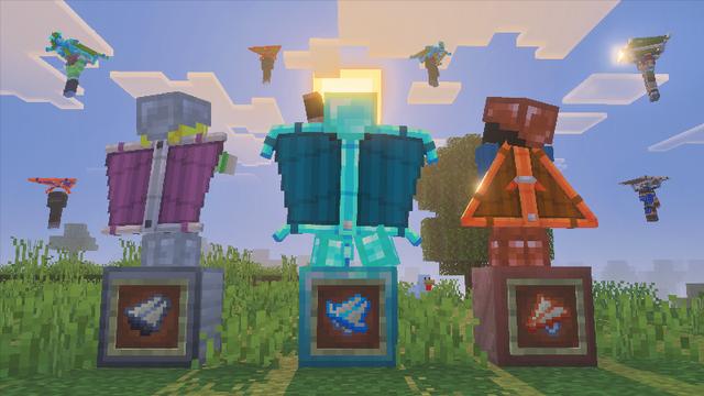 Screenshot of the Minecraft Bedrock Marketplace product Gliders Add-On created by Pixelbiester.