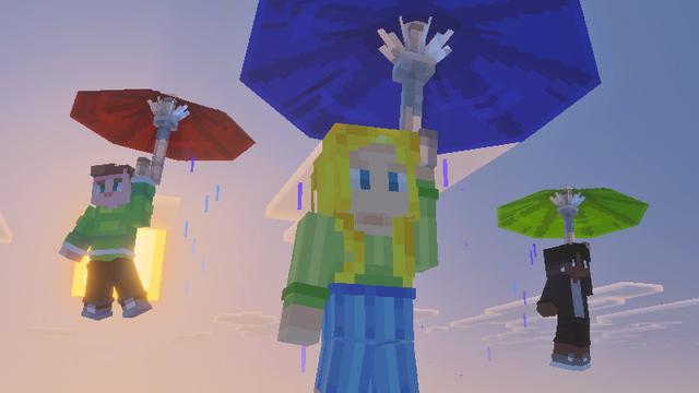 Screenshot of the Minecraft Bedrock Marketplace product Gliders Add-On created by Pixelbiester.