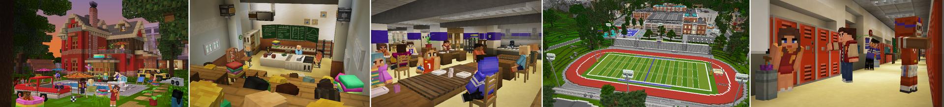 Panorama of the Minecraft Bedrock Marketplace product High School Life created by Pixelbiester.