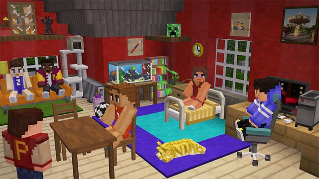 Screenshot of the Minecraft Bedrock Marketplace product High School Life created by Pixelbiester.