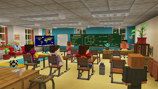 Screenshot of the Minecraft Bedrock Marketplace product High School Life created by Pixelbiester.
