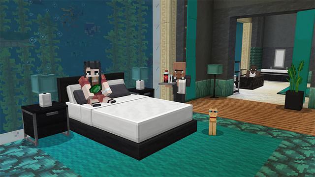 Screenshot of the Minecraft Bedrock Marketplace product Hotel Manager created by Pixelbiester.