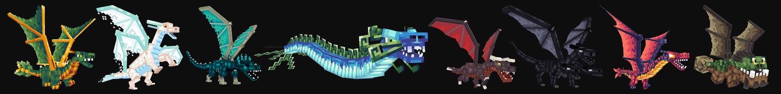 Panorama of the Minecraft Bedrock Marketplace product MORPH into DRAGONS! created by Pixelbiester.