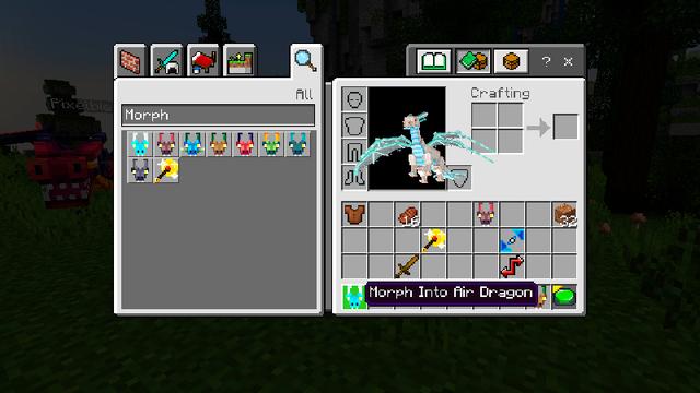 Screenshot of the Minecraft Bedrock Marketplace product MORPH into DRAGONS! created by Pixelbiester.